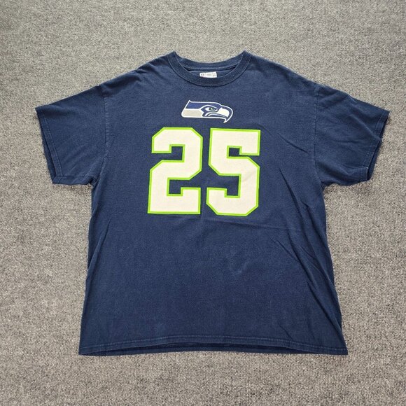 Seattle Seahawks Tshirt Mens XL Blue Short Sleeve NFL Football #25 Sherman - Picture 1 of 9